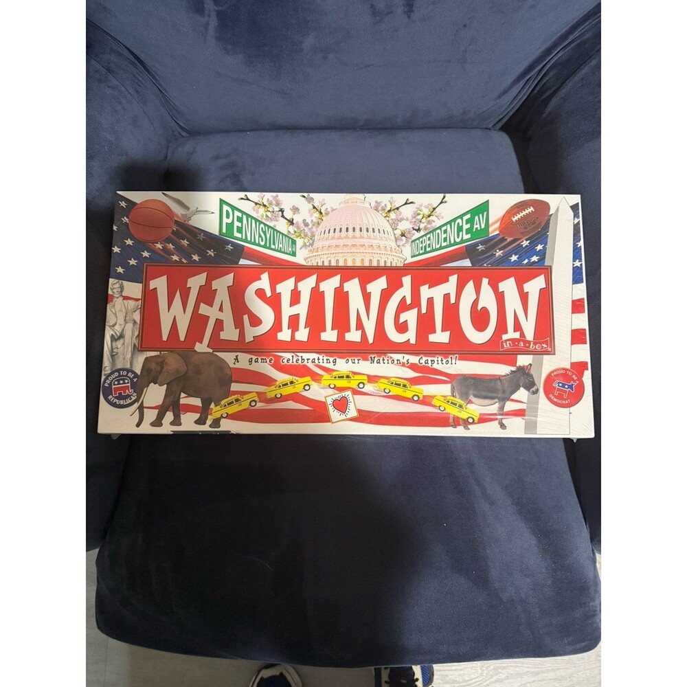 Washington In A Box Real Estate Property Political Monopoly Family Fun Gift NEW